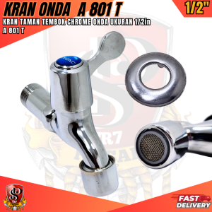 Keran Taman Tembok 1/2" ONDA A 801 T Chrome Tipe Engkol / Keran Air Onda Berlapis Chrome Drat 1/2 inch Kuat Tahan Lama