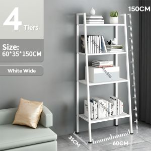 Book Shelf Metal shelf 4 Tier Storage LERBERG Style Organizer Rack Nordic Minimalist Corner Shelves