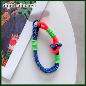 aiqinhaimaoyi For IP 15 14 Pro Max Samsung Flip 4 Coloful Rope Chain Korean Mobile Phone Cute Knot Portable Anti-loss Hand Bracelet Chain
