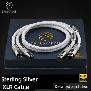 One Pair High Fidelity Sterling Silver XLR Cable Carbon Fiber 2XLR Male to 2XLR Female Balanced Wire for Microphone Amplifier