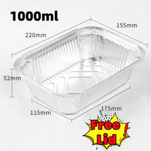 【Free Lid】30PcsAluminum Foil Tray with Lid 10pcs Food Container for Baked Sushi Lasagna