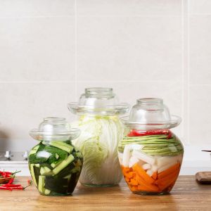 CNMF Glass Pickle Jars Kitchen Thickened Pickling Jar Kitchen Large Airtight Can 2.5Kg/ 5Kg/ 7.5Kg