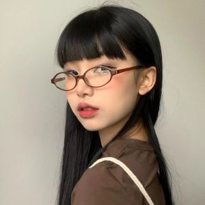 JEWELS1 ย้อนยุค แว่นตาป้องกันแสงบลูเรย์ วายทูเค อินสตาแกรม แว่นตาทรงวงรี น้ำหนักเบา โปร่งใส แว่นตากรอบเล็ก ผู้หญิง/ผู้ชาย