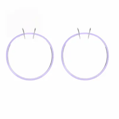 TOYOYOTA 2pcs Round Shape Embroidery Hoop Plastic Metal Purple Cross Stitch Hoop Portable Embroidery Circle Frame For Sewing Crafts
