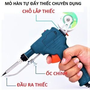 Mỏ hàn tự động đẩy thiếc 60W mũi thẳng thông minh tự ngắt khi đủ nhiệt loại tốt hàng chất lượng cao