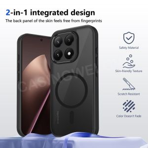 เคสโทรศัพท์สำหรับ Xiaomi 15T 5G 4G 2025แม่เหล็กใสชัดด้านสีดำปกป้องเคสใส่โทรศัพท์ฝาหลังกันกระแทก