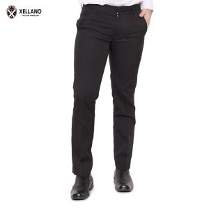 Celana Panjang Pria Formal Slimfit Kerja Kantor Bahan Kain Atlas Xellano Hitam Size 28-36