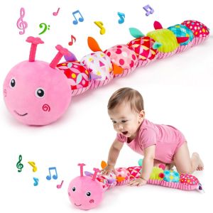 NOBLELYN with Crinkle and Rattles Baby Musical Caterpillar Toys Soft Soothing Companion Baby Sensory Toys  Interactive Baby Plush Toy for 0-12 Months Infants for Tummy Time
