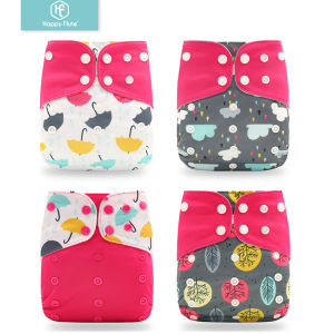 Happyflute 2026 4pcs/set Washable Eco-friendly Baby Cloth Diaper Ecological Adjustable Nappy Reusable Diaper Fit 0-2year 3-15kg2026