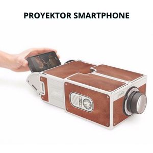 Proyektor HP Smartphone Android ke Dinding Tembok Layer Portabel Cardboard 2.0 Terbaru