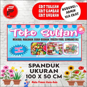 Spanduk Toko Sembako / banner Toko serba ada / Spanduk Warung / Banner warung Sembako / Spanduk Ukuran 100 x 50 cm