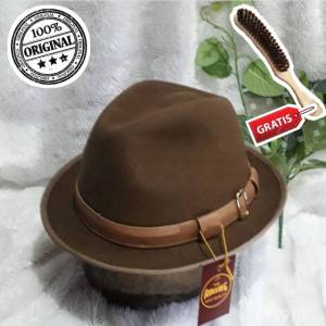 Topi Laken Import Woll Murni Gratis Sikat Pembersih Topi