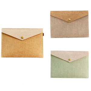 Durability Retro Type Document Case Snap Button Closure Organiser For Professionals Students