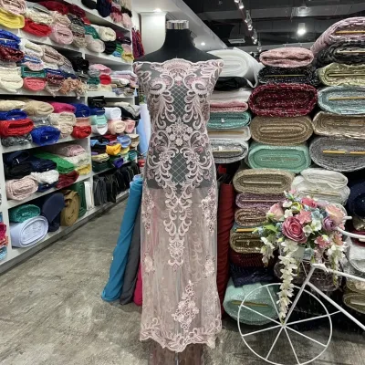 Elegant Pink Filipina Lace 60” (Per Yard)