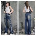 Quần Jeans Nữ Dáng Suông ,Quần Bò Nữ Ống Rộng Đi Viền Kiểu Nổi 2 Bên Phối Túi Kiểu 2 Màu Siêu Hot. 