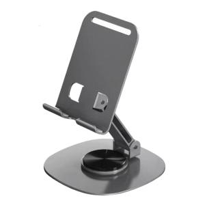 Cellphone Holder Foldable Mobile Phone Tablet Cradle Angle Height Adjustable Tabletop Phone Support 360 Degree Rotating