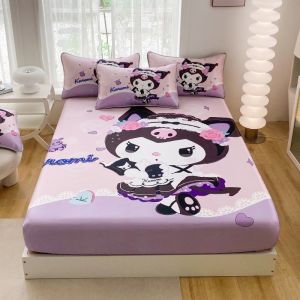Dansunreve Sanrio Series Fittedsheet Breathable Cooling Bedsheet Kuromi Cinnamoroll Hello Kitty Fittedsheet Super Soft Bedsheet With Rubber Breathable Single Queen King Size