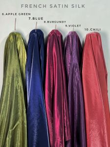 ผ้าไหมซาตินฝรั่งเศส ผ้าไหมฝรั่งเศสผ้าเมตร ผ้าไหนตัดชุด ชุดราตรี
