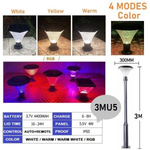 🏭READY STOCK🏭 Solar Lamp Post Sectional U5 Park Garden Lighting Stand Led Lawn Pelita Remote Jualan Murah Lampu Raya