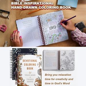Bible Inspirational Hand-Drawn Coloring Book Handpainted Book