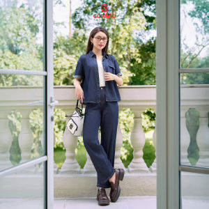 Áo sơ mi nữ CARDINA chất liệu jeans mềm bền đẹp vai chờm cổ đức kiểu dáng hiện đại trẻ trung 4ASC18