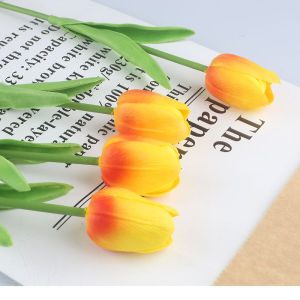 【Local delivery】1 Pcs Artificial Tulips Bouquet Flower Gift For Decoration And Girlfriend