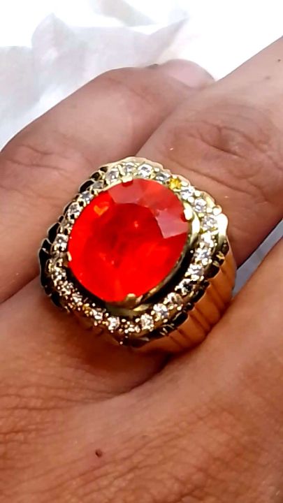 CINCIN BATU PERMATA ORANGE SAFIR HIGH QUALITY Lazada Lazada