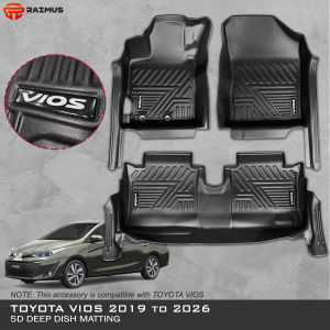 VIOS 2019 to 2026 OEM 5D Deep Dish Matting (3pcs/set)