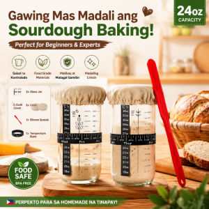 Sourdough Starter Jar Kit Wide Mouth Glass Reusable Baking Fermentation Home Kitchen Bread Making