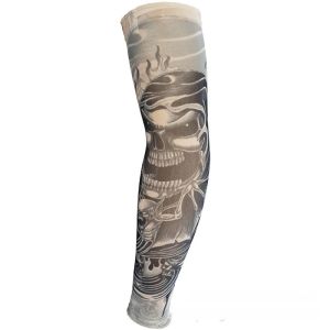 SERENEGLOW Tattoo Arm Sleeve for Outdoor Sports Sun Protection with Skull Design Perfect for Cycling Fishing Hiking and Fashion