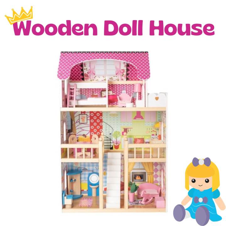 Wooden Doll House Dream House Play Set For Girls Lazada PH wooden-doll-house-dream-house-play-set-for-girls-lazada-ph