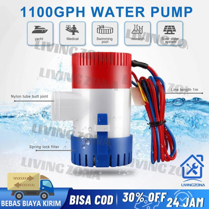 Promo Pompa Air Submersible Water Bilge Pump 12V 1100GPH - CH8028
