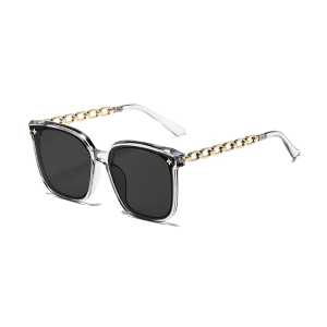 Kacamata Hitam Wanita Frame Model Rantai Logam Plastik Oversized Women Sunglasses