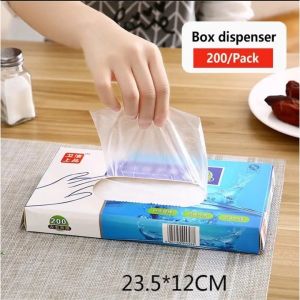 100pcs/box Thicken TPE Disposable Gloves Transparent Kitchen Gloves Durable Food Quality Gloves Household Cleaning Gloves