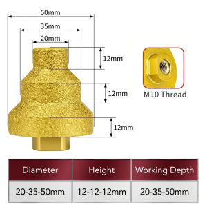 3 Step Tile Hole Enlarger 20-35-50mm M10 M14 Chamfer Tool for Glass Ceramic Angle Grinder Hole Cutting Edge Finishing