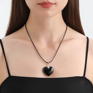 Velvets Dây chuyền vòng cổ đen/đỏ/trong suốt mặt dây chuyền trái tim neckchain có thể điều chỉnh xương đòn chuỗi linh hoạt phụ kiện