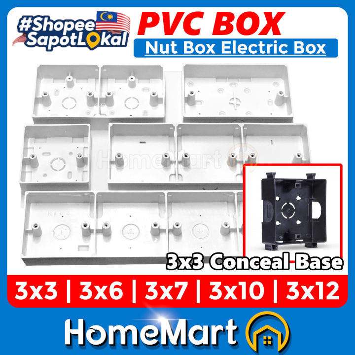 PVC Box Surface Nut Box | Electrical Box | Conceal Base | Wall Switch ...