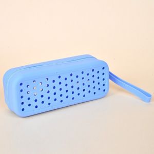 NOBLELUX Perforated Swim Goggle Case Durable Silicone Swimming Protection Portable Breathable Eyeglasses Storage Bag Travel Use