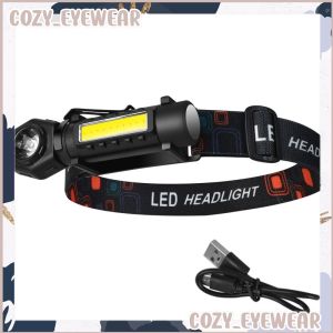 4 Mode Dual Light Source Detachable Headlight LED+COB Portable Torch Headlamp TYPE-C Rechargeable Fast Charge Waterproof
