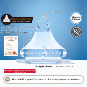 Gulicola Glass Feeding Bottle with Slow Flow Anti Colic Nipple for Newborn Breastfeeding Babies 0 M+3oz/80ml 5oz/160ml,8oz/240ml