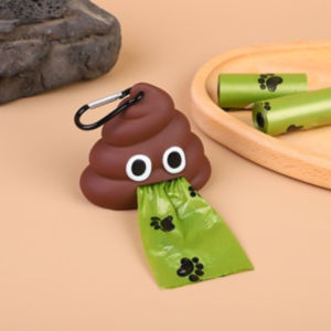Creative Portable Poop Bag Dispenser Dog Waste Bag Scooper with Cute Cartoon Shape