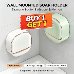 Buy 1 get 1 Soap Box Punch-free Soap Dispensers for Bathroom Wall-mounted DrainableSoap Rack