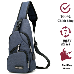 Túi đeo ngực chéo nam túi chéo nam vải canvas chống nước phong cách Hàn Quốc tích hợp nhiều ngăn chứa đồ tiện lợi.