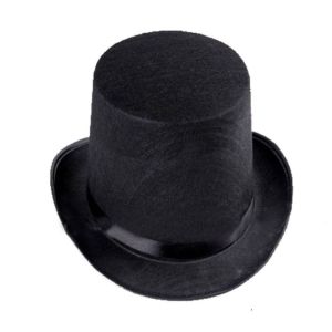 SIRENXI Đen 1 cái Hóa trang Trang phục hóa trang Mũ Fedora Mũ trùm đầu ảo thuật gia Mũ quả dưa Mũ lưỡi trai cổ điển Mũ biểu diễn
