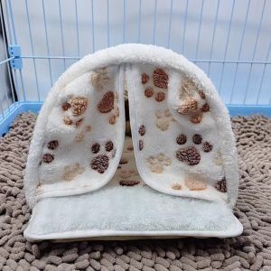 CRUSHES Winter Warm Plush Hamster Bed Cotton Washable Guinea Pig Hideout Cozy Soft Rabbit House Pet Accessories