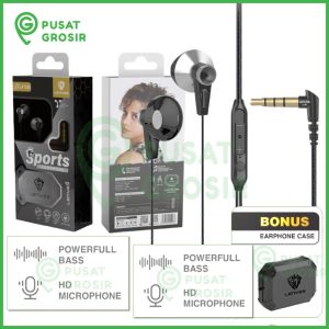 Headset stereo super bass LENYES LF38 LF-38 Original hedset kabel earphone extrabass with handfree microphone 3.5mm henset cocok juga untuk gaming - Pusat Grosir