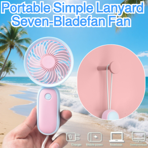 Portable Simple Lanyard Fan USB Rechargeable Mute Small Fan Outdoor Travel Small Fan Fresh Colorscheme
