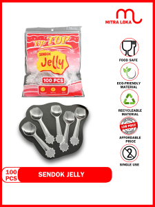 Mitra Loka Sendok jelly isi 100 Pcs Bening Sendok Puding Tiptop