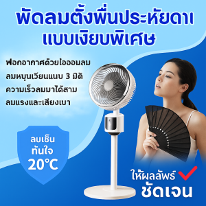 พัดลม หมุนเวียนอากาศ มีรีโมท ตั้งเวลาได้ ปรับความแรงลมได้ 3 ระดับ เงียบ Stand fan พ้ดลมตั้งพื้น