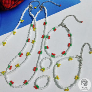 [FREESHIPMAX] Set nhẫn vòng tay dây chuyền hạt cườm trái cây cherry trái chanh hot trend Hàn Quốc dễ thương - phụ kiện dễ thương - quà tặng thủ công - Minehandmade